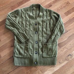 Olive green cardigan XL